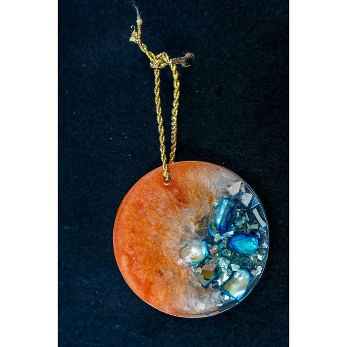 Market on Blackhawk:  Everyday Ornaments - Rust with Blue Stones  |   Mystic Creations