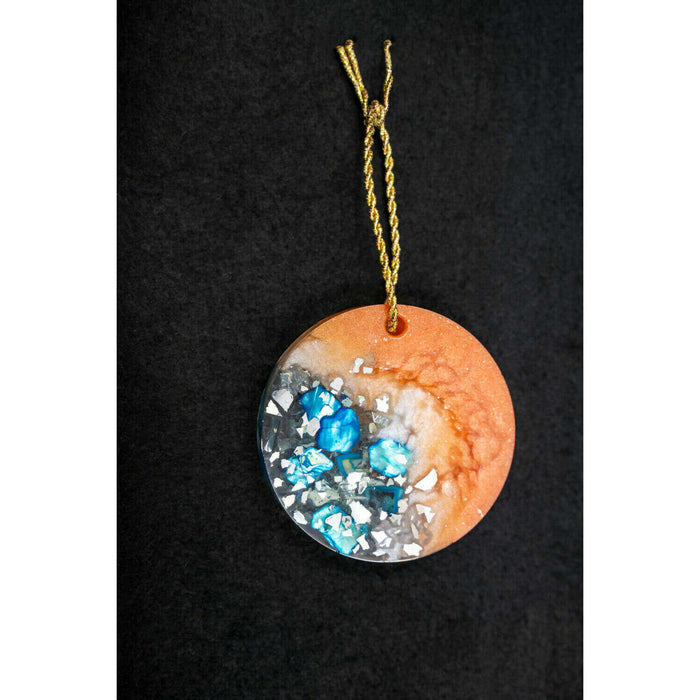 Market on Blackhawk:  Everyday Ornaments - Rust with Blue Stones  |   Mystic Creations