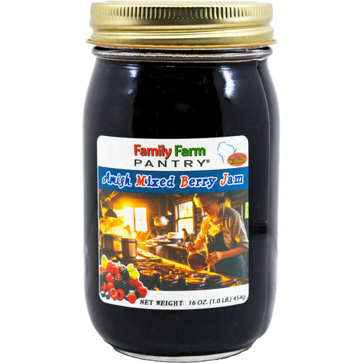 Market on Blackhawk:  Amish Fruit Jams (Bontrager) - Amish Mixed Berry Jam  (16 oz. jar)  |   Family Farm Pantry (Bontreger)