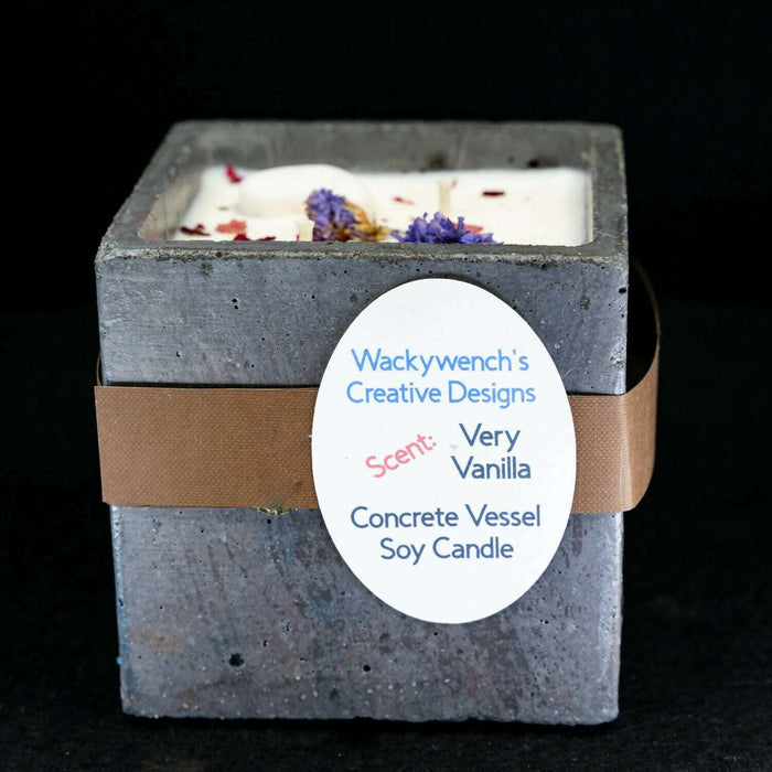 Market on Blackhawk:  Hand-Poured Soy Candles in Cement Vessels w/ Premium Fragrances   |   Wacky Wench’s Creative Designs
