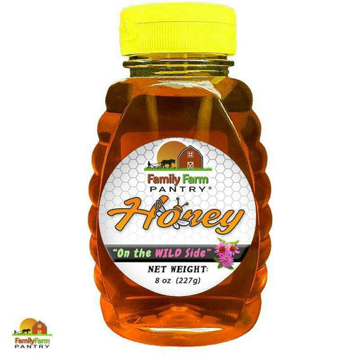 Market on Blackhawk:  Amish Honey - On the Wild Side Honey  (8 oz. bottle)  |   Family Farm Pantry