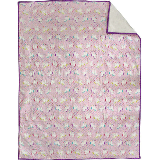 Market on Blackhawk:  Baby Quilts - Handmade - Pink Unicorns  (52" x 42", 1.31 lbs.)  |   O Baby Creations & Kathys Simply Cakes