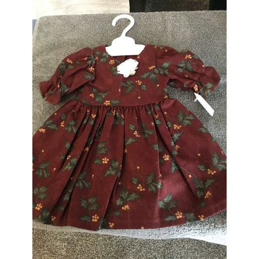 Market on Blackhawk:  Doll Dress - Burgundy Christmas Dress for 18" Dolls - Default Title  |   O Baby Creations & Kathys Simply Cakes