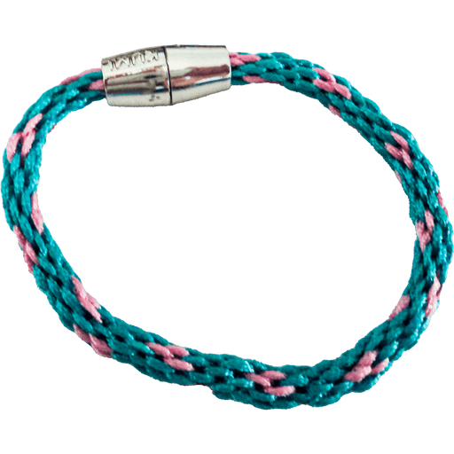 Market on Blackhawk:  Friendship Bracelets - Teal & Pink  (8" x 0.25", 0.2 oz.)  |   Rag Rug Haven
