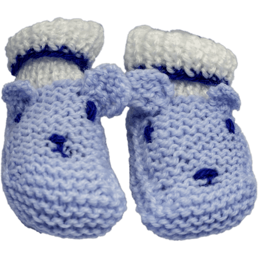 Market on Blackhawk:  Handmade Knitted Bear Hats & Bear Booties (Infants) - Blue Booties  |   Pretty Cute Creations by Judi