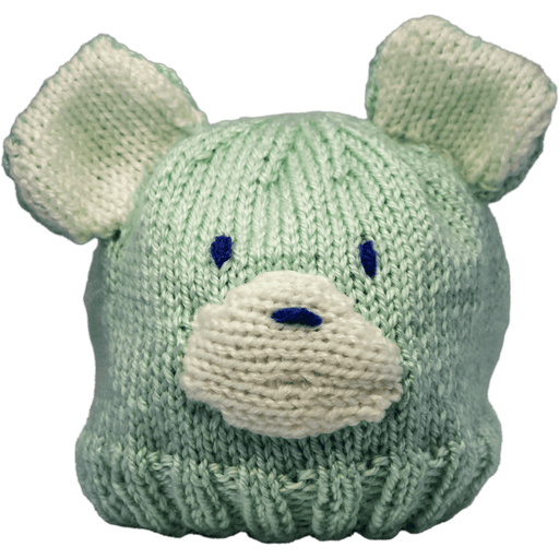 Market on Blackhawk:  Handmade Knitted Bear Hats & Bear Booties (Infants) - Mint Hat  |   Pretty Cute Creations by Judi