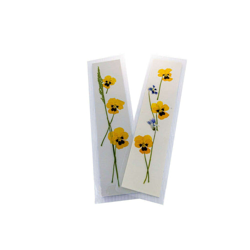 Market on Blackhawk:  Handmade Pressed Flower Bookmark - Pansy / Viola:  Yellow dominant  |   LA MAISON RAVOUX