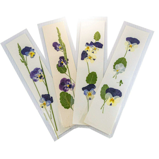 Market on Blackhawk:  Handmade Pressed Flower Bookmark - Pansy / Viola:  Purple & Green dominant  (1 bookmark)  |   LA MAISON RAVOUX