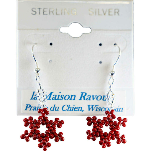 Market on Blackhawk:  Snowflake Trade Bead Earrings - Red  |   LA MAISON RAVOUX