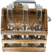 Market on Blackhawk:  6-Pack Glass Bottle Caddie - Brown Stained Wood  |   Rag Rug Haven