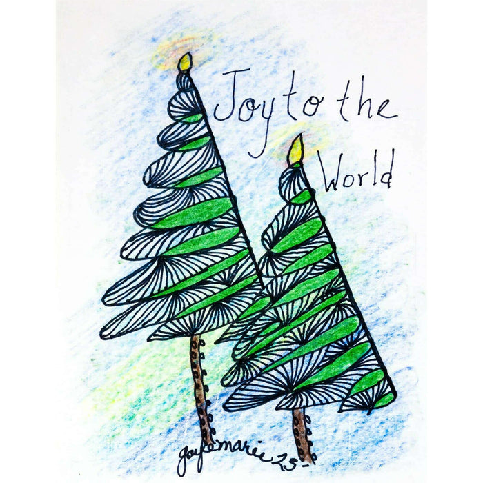 Market on Blackhawk:  Joy to the World - a Zendoodle Greeting Card with Envelope - Default Title  |   Things That Garnish