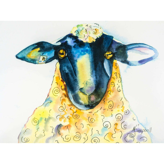 Market on Blackhawk:  Black Sheep Watercolor Print  (9" x 12")   |   Natalie Campbell