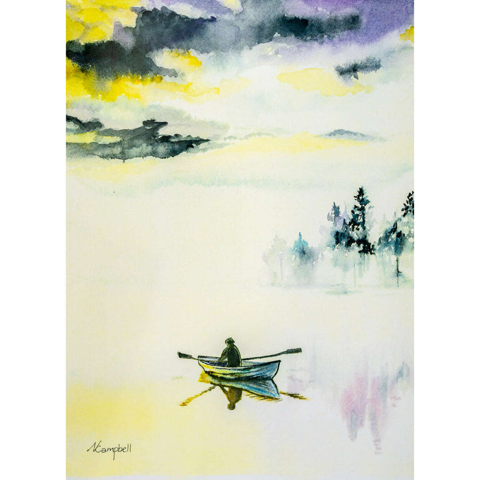 Market on Blackhawk:  Canoer Print Watercolor Print (9" x 12") - 9" x 12" color print  |   Natalie Campbell