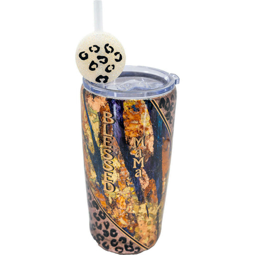 Market on Blackhawk:  Drink Tumblers - Blessed Mama - 18.5 oz. capacity - (4.5" widest, 7" without Straw, 1 lbs)  |   Wacky Wench’s Creative Designs