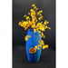Market on Blackhawk:  Dry Vases with Artificial Flowers - 3D Printed In-House - Blue-Green Diamonds Vase w/Yellow Flowers  |   Woodworking Creations