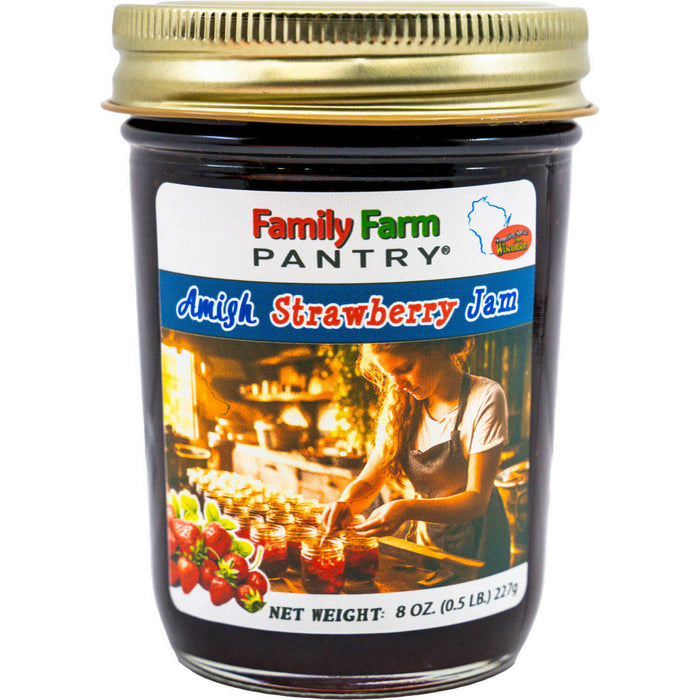 Market on Blackhawk:  Amish Fruit Jams (Bontrager) - Amish Strawberry Jam  (8 oz. jar)  |   Family Farm Pantry (Bontreger)
