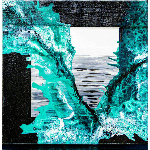 Market on Blackhawk:  FLUID ART: Emerald Moon (10" x 10") - Default Title  |   Things That Garnish