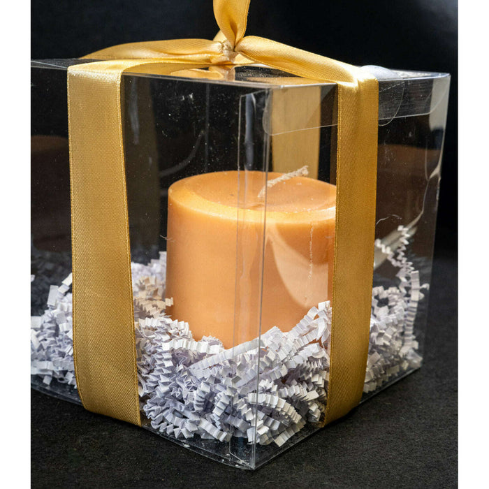 Market on Blackhawk:  Handmade Candles - 3.5" x 3" Round Pillar Candle (5"H x 5"W including box) 14 oz.  |   Wacky Wench’s Creative Designs