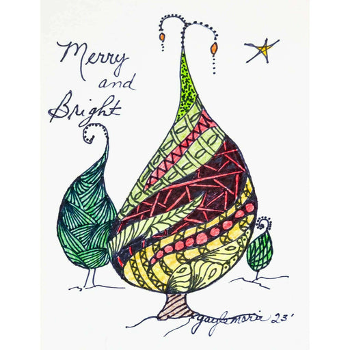 Market on Blackhawk:  Merry and Bright - a Zendoodle Greeting Card with Envelope - Default Title  |   Things That Garnish