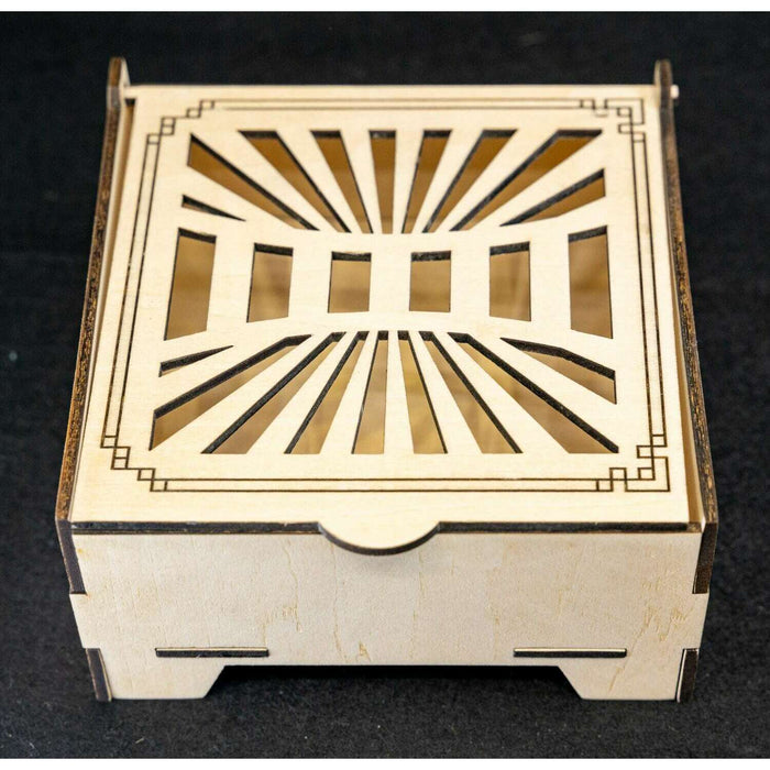Market on Blackhawk:  Laser-Cut Gift Boxes with Hinged Lid - Style 2:  4.5" x 4.5" x 2.5" box  |   Woodworking Creations
