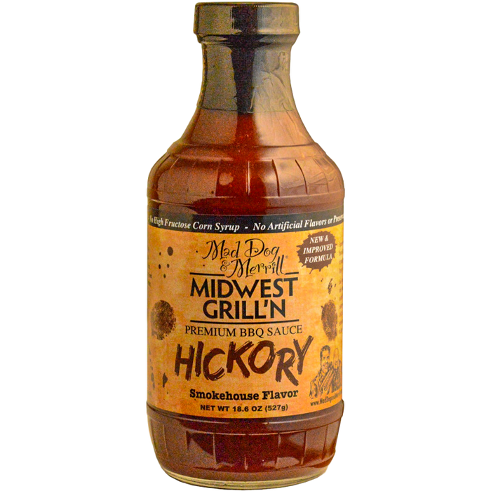 Market on Blackhawk:  Mad Dog & Merrill Midwest Grill'n Sauces & Seasonings - Hickory Premium BBQ Sauce  (18.6 oz.)  |   Mad Dog & Merrill