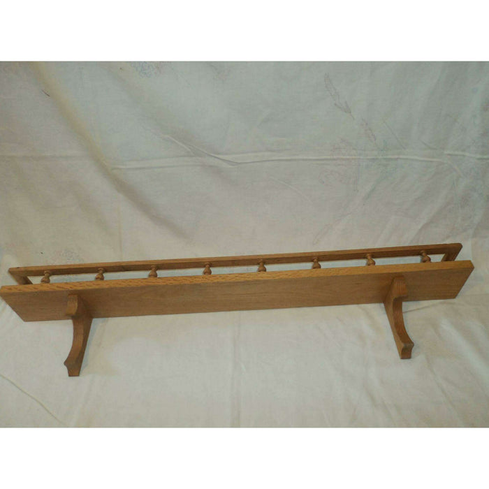 Market on Blackhawk:  34" Oak Plate Shelf with Railing - Shelf  |   Rag Rug Haven