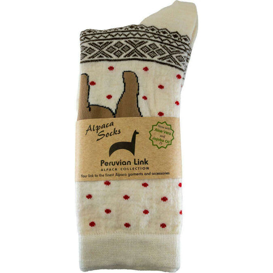 Market on Blackhawk:  Alpaca Christmas Crew Socks   |   Blufftop Farm