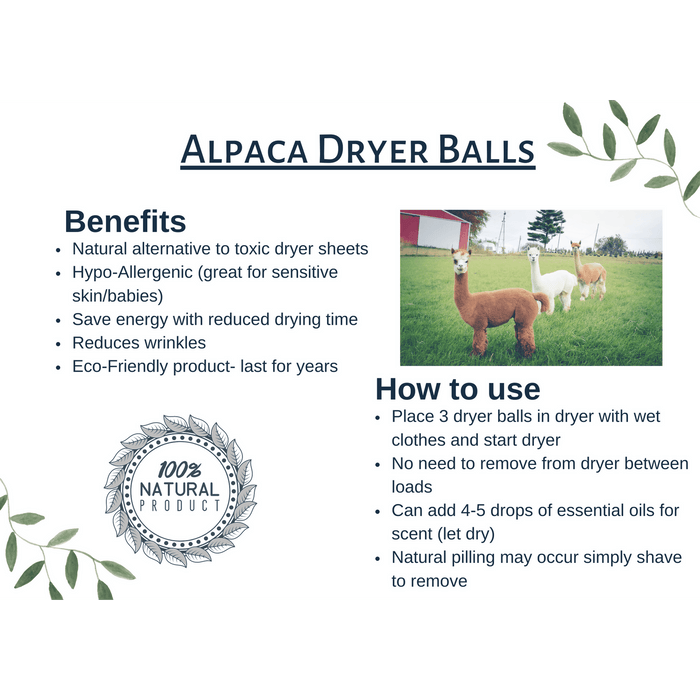 Market on Blackhawk:  Alpaca Dryer Balls   |   Blufftop Farm
