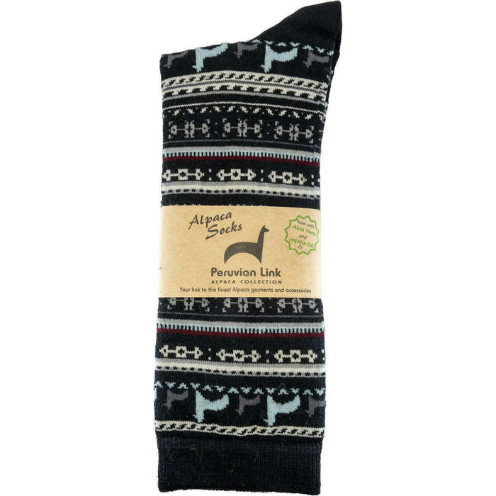Market on Blackhawk:  Alpaca Print Crew Socks   |   Blufftop Farm