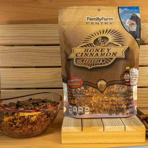 Market on Blackhawk:  Amish Granola (gluten free) - Five Flavors - Honey Cinnamon Granola   (12 oz. bag)  |   Family Farm Pantry
