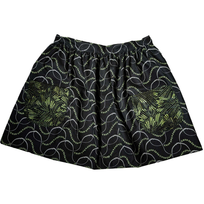 Market on Blackhawk:  Aprons & Reversable Aprons - Reversable Black with Green  (17.5" L x 24" waist, with two 24" ties)  |   O Baby Creations & Kathys Simply Cakes
