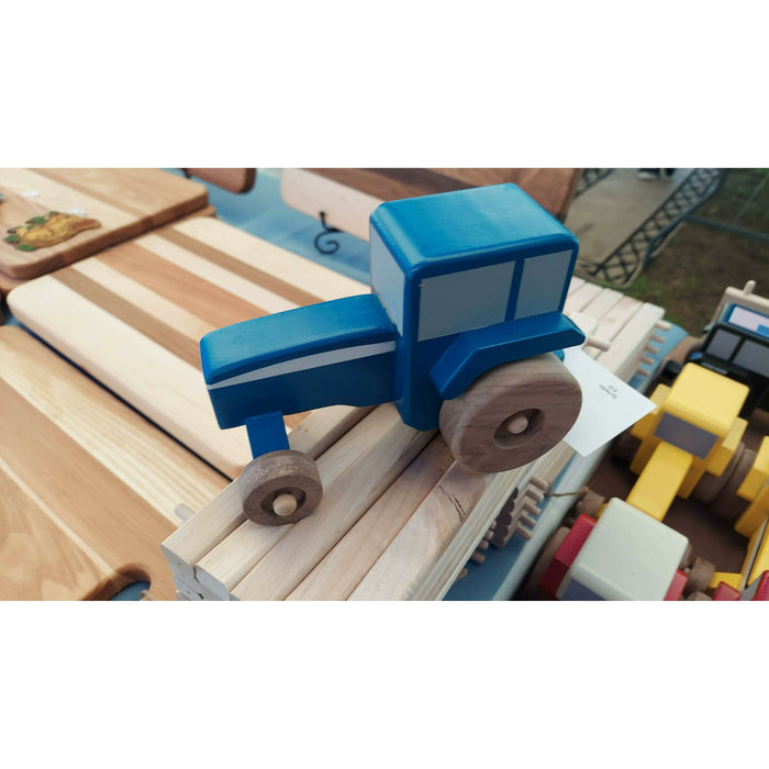 Market on Blackhawk:  'Build-a-Farm' Handmade Wooden Toys from CB's Woodworking - Blue Wooden TRACTOR Toy  |   CBs Woodworking