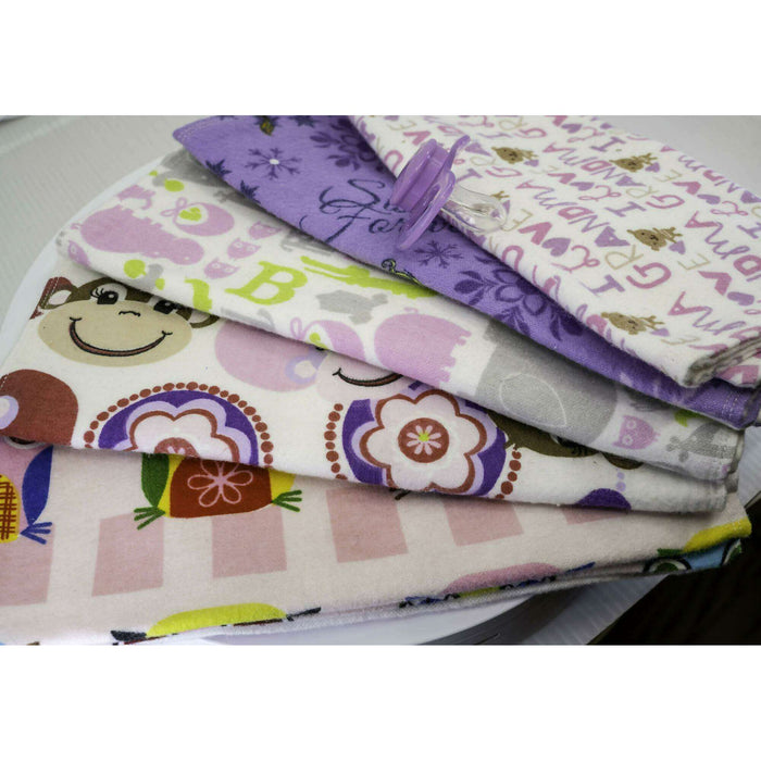 Market on Blackhawk:  Burp Cloths (5) & Pacifier - Girl Theme - Girl Set 2  |   O Baby Creations & Kathys Simply Cakes