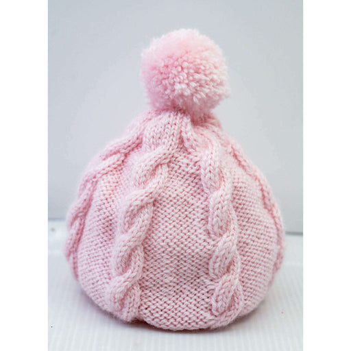 Market on Blackhawk:  Cabled Baby Hats - Baby Pink  (0 to 6 months, 1.1 oz.)  |   Pretty Cute Creations by Judi