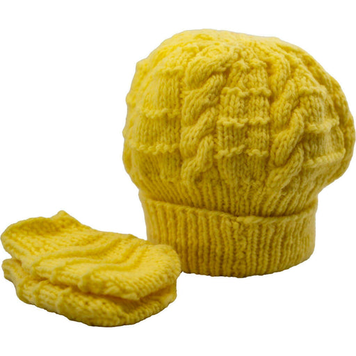 Market on Blackhawk:  Cabled Hats and Mitts - Yellow  (0 to 3 months)  |   Pretty Cute Creations by Judi