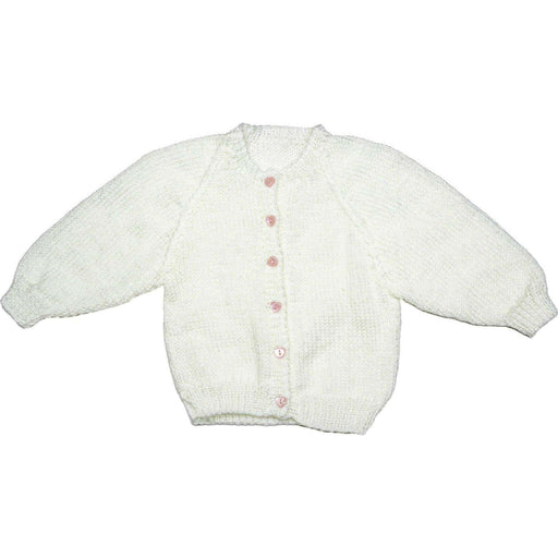 Market on Blackhawk:  Cardigan Sweaters for Girls - White with Pink Heart Buttons (Size 12-18 months)  |   Pretty Cute Creations by Judi
