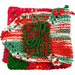 Market on Blackhawk:  Christmas Dishcloth, Potholders, Scrubbie Set - Version 1  (Larger Size: 7" x 2" x 7" - stacked on one another)  |   Things That Garnish