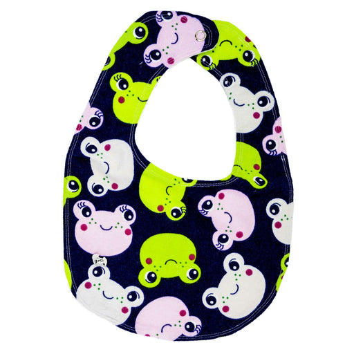 Market on Blackhawk:  Cloth Bibs - Handmade by Oh Baby Creations - Blue with Frogs  |   O Baby Creations & Kathys Simply Cakes