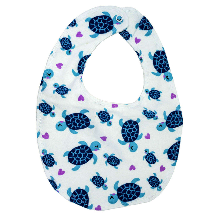 Market on Blackhawk:  Cloth Bibs - Handmade by Oh Baby Creations - White with Turtles  |   O Baby Creations & Kathys Simply Cakes