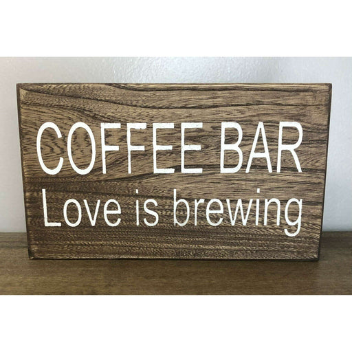 Market on Blackhawk:  Coffee Bar Love is Brewing - Handmade Painted Wood Sign   |   Ceils Crafts