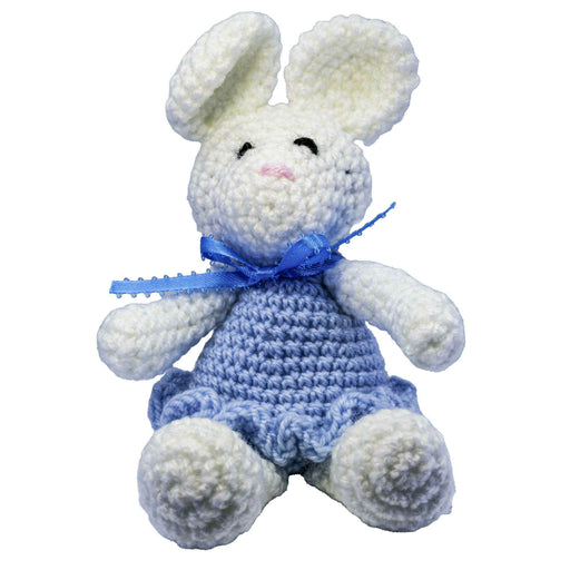 Market on Blackhawk:  Crochet Mouse Stuffed Animal (handmade) - White Mouse with Blue Dress  |   Pretty Cute Creations by Pat
