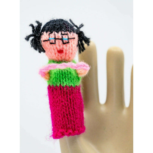 Market on Blackhawk:  Cute Fun Finger Puppets - Lady with Glasses  |   Blufftop Farm
