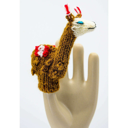 Market on Blackhawk:  Cute Fun Finger Puppets - Brown Llama  |   Blufftop Farm