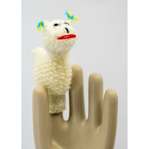 Market on Blackhawk:  Cute Fun Finger Puppets - White Llama Finger Puppet  |   Blufftop Farm