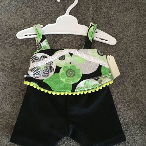 Market on Blackhawk:  Doll Outfit - Black and Green Short Set - Default Title  |   O Baby Creations & Kathys Simply Cakes