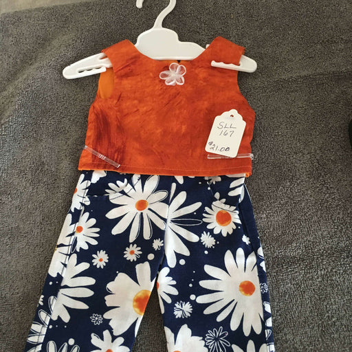 Market on Blackhawk:  Doll Outfit - Orange Top with Navy Capris - Default Title  |   O Baby Creations & Kathys Simply Cakes