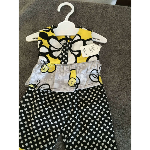Market on Blackhawk:  Doll Outfit - Yellow and Black Top and Capris   |   O Baby Creations & Kathys Simply Cakes