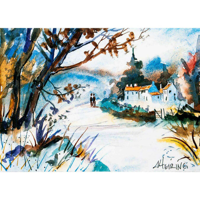 Market on Blackhawk:  Fall Walk - a 5" x 7" Watercolor Card with Envelope - Default Title  |   Natalie Campbell
