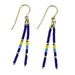 Market on Blackhawk:  Gold and Seed Bead Double Stick Earrings - Blue Base Color  |   LA MAISON RAVOUX