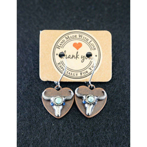 Market on Blackhawk:  Handmade Earrings from Cowgirl Pretty - Metal Cattle  (1.25" long, 0.2 oz.)  |   Cowgirl Pretty